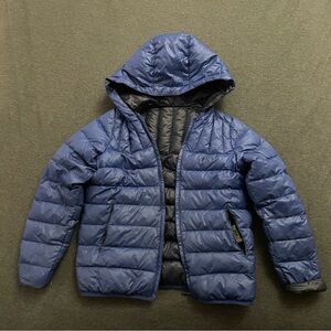 HUGO BOSS Boys Kids Blue Puffer Jacket, Hood, Size 8